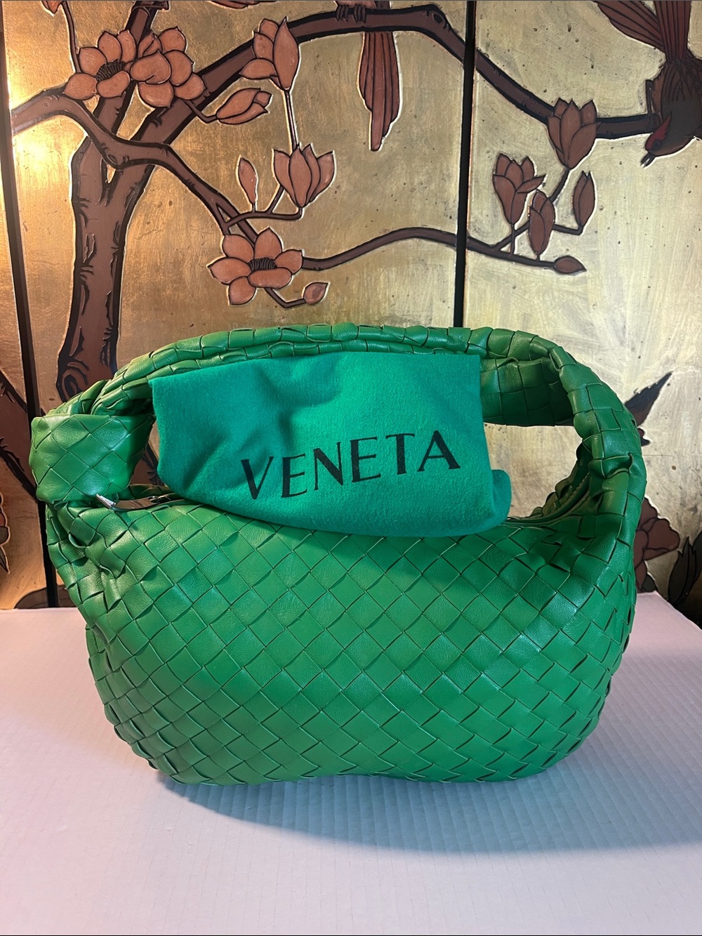Bottega Veneta Green Intrecciato Knot Shoulder Bag - Picture 2 of 11